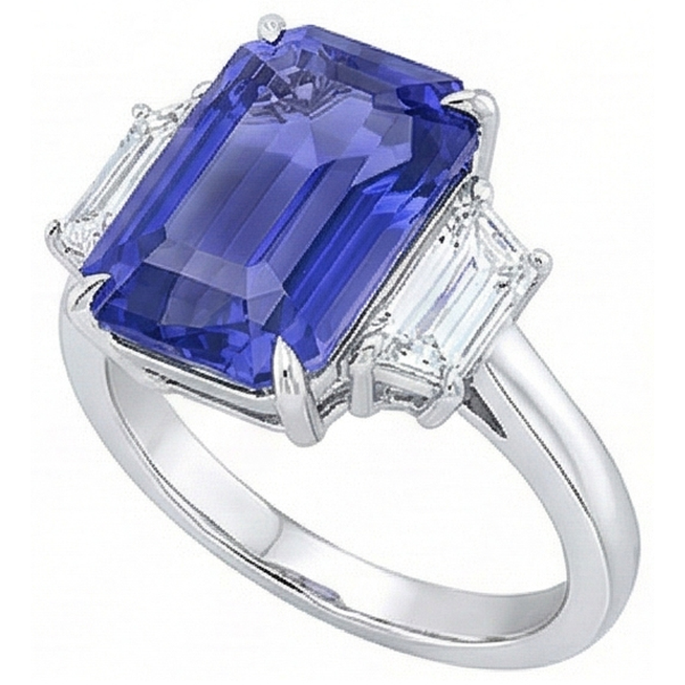 natural emerald sapphire 3.50ct ring side angle