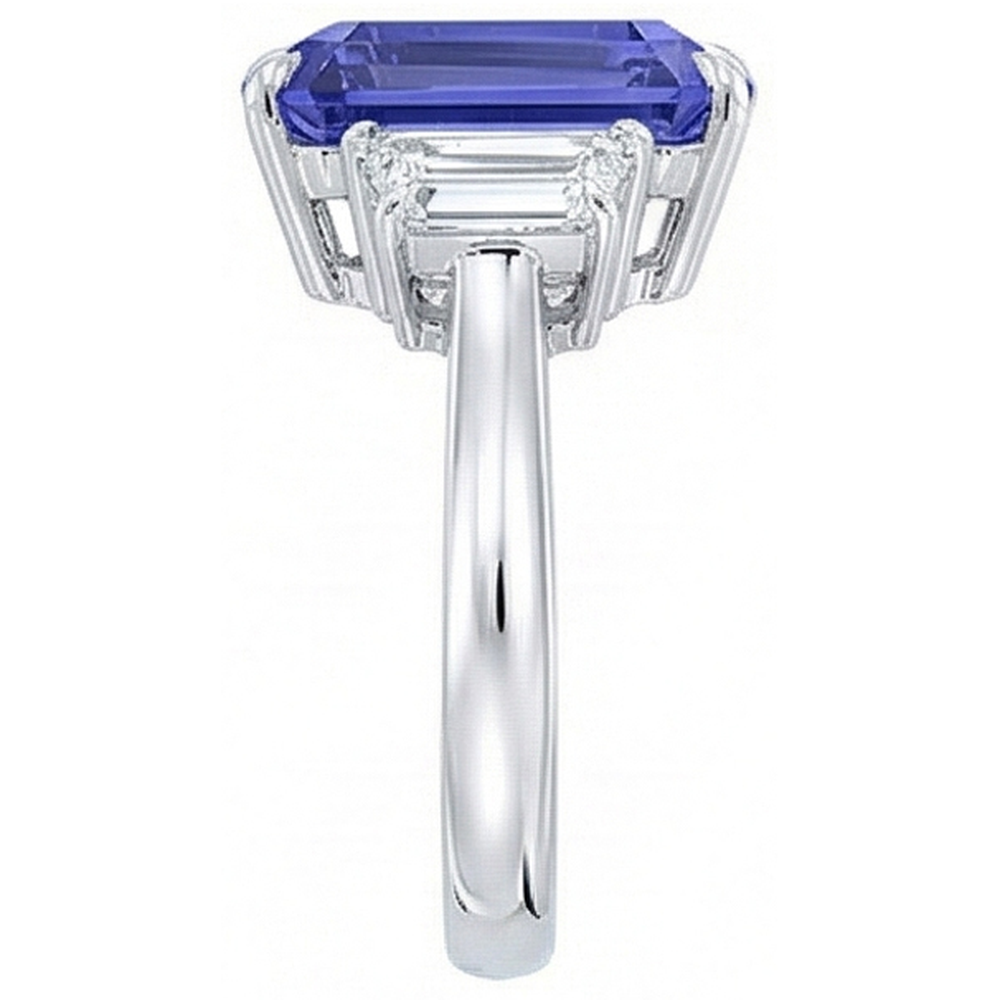 natural emerald sapphire 3.50ct ring profile view