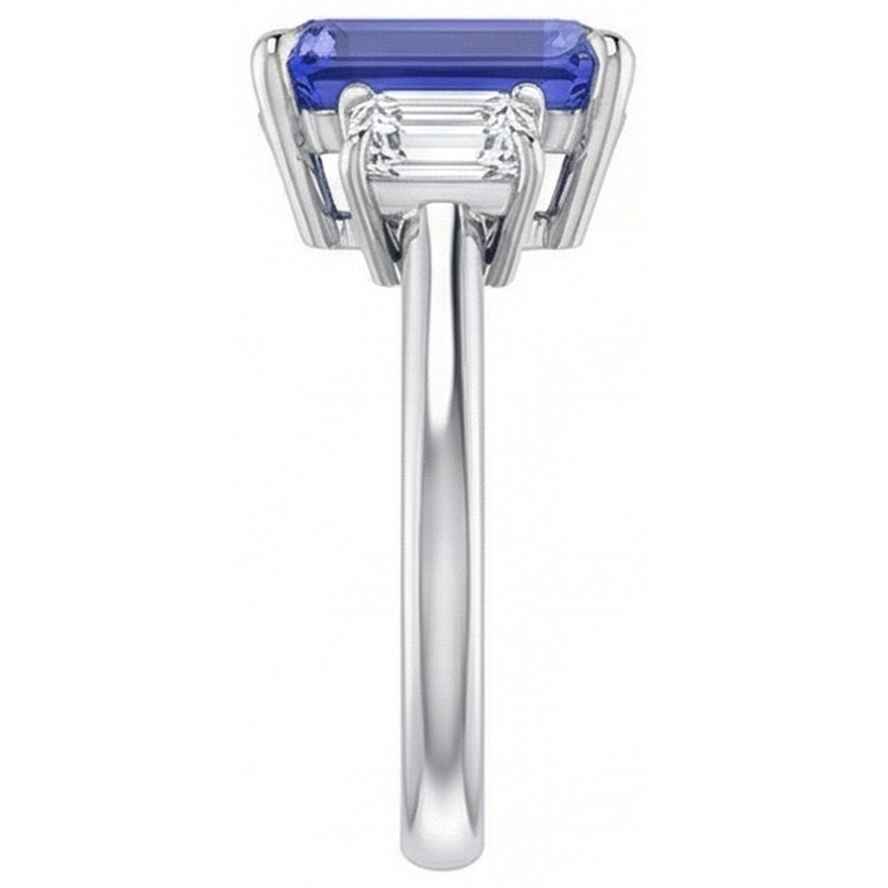 natural emerald sapphire 3ct ring top view