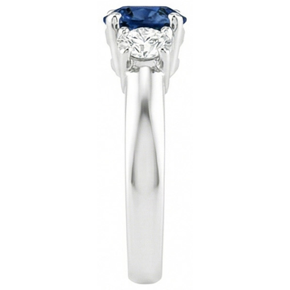 natural round sapphire 4.50ct ring top view