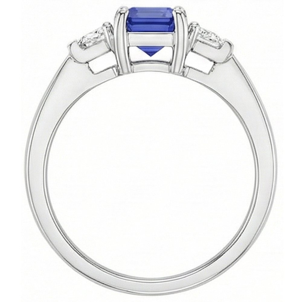 natural emerald sapphire 1.50ct ring profile view