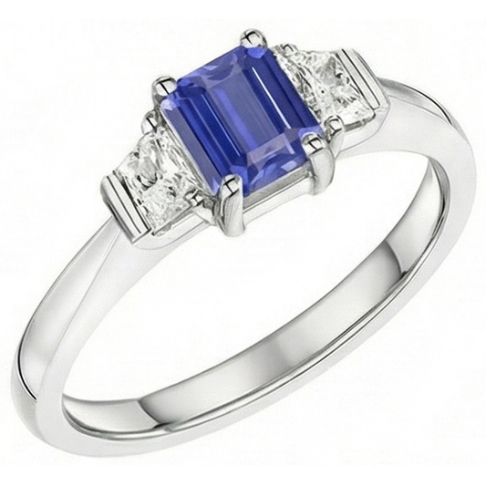 natural emerald sapphire 1.50ct ring front view