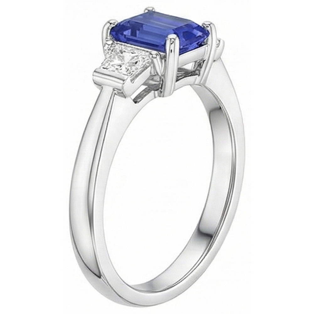 natural emerald sapphire 1.50ct ring top view