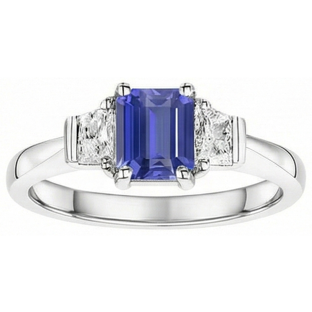 natural emerald sapphire 1.50ct ring side angle