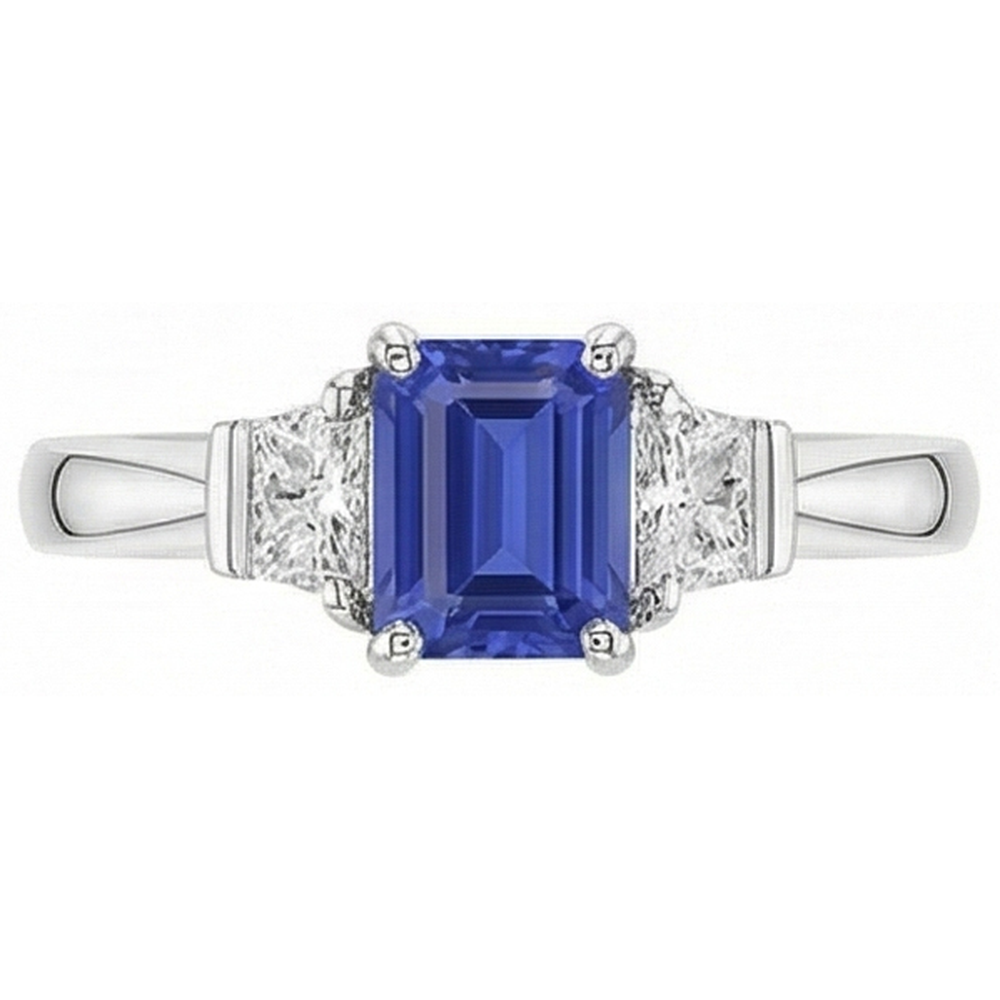 natural emerald sapphire 1.50ct ring close up detail