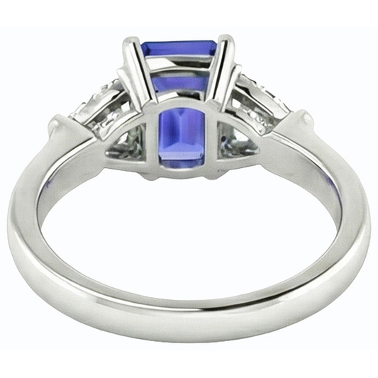 natural emerald sapphire 2ct ring front view