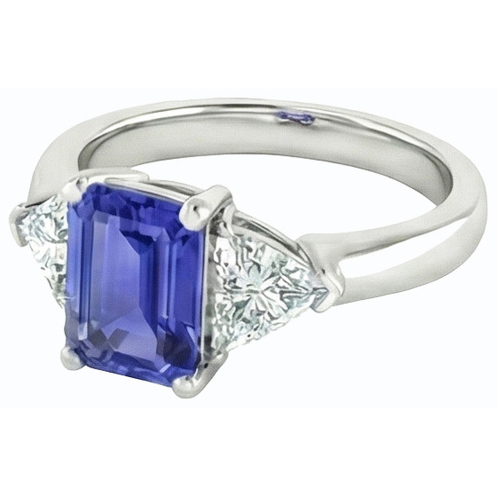natural emerald sapphire 2ct ring close up detail