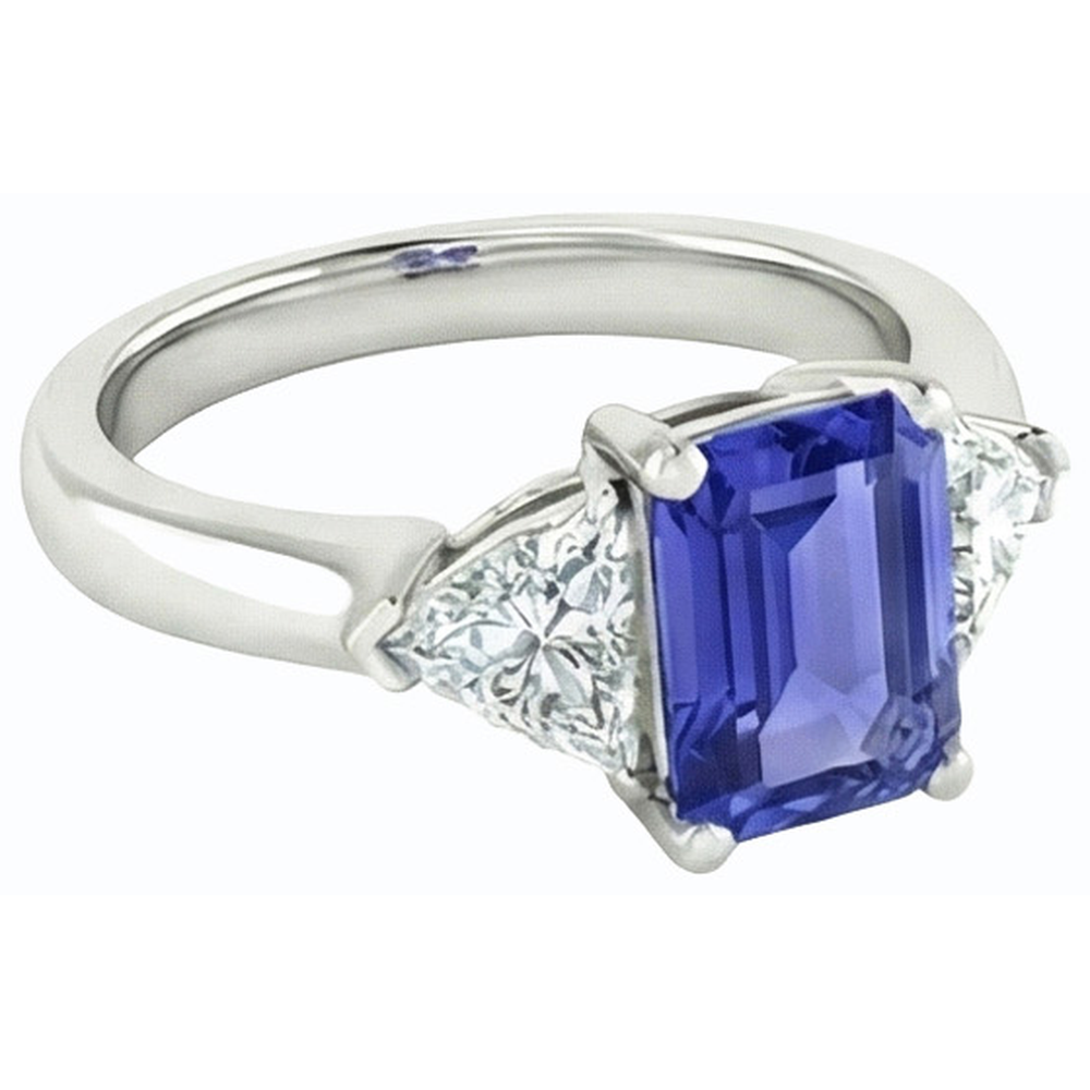 natural emerald sapphire 2ct ring top view