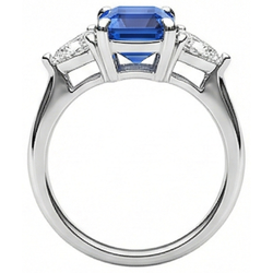 Natural Sapphire Ring 2.50ct - White Gold 14K