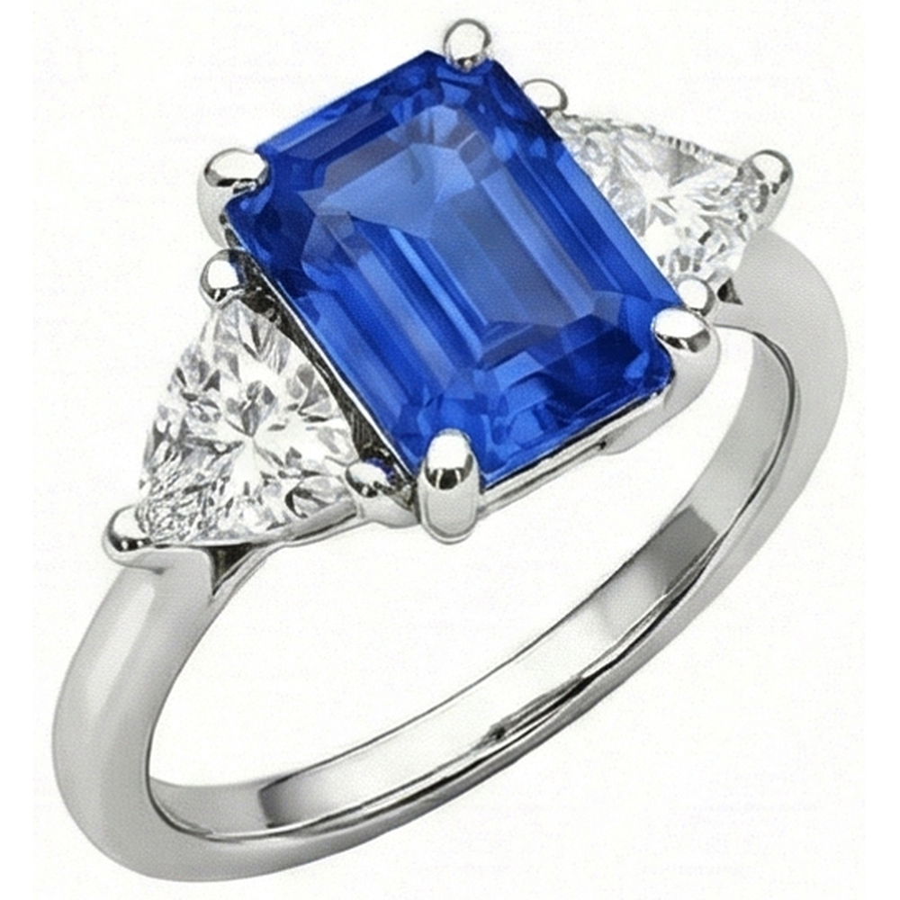 natural emerald sapphire 2.50ct ring close up detail