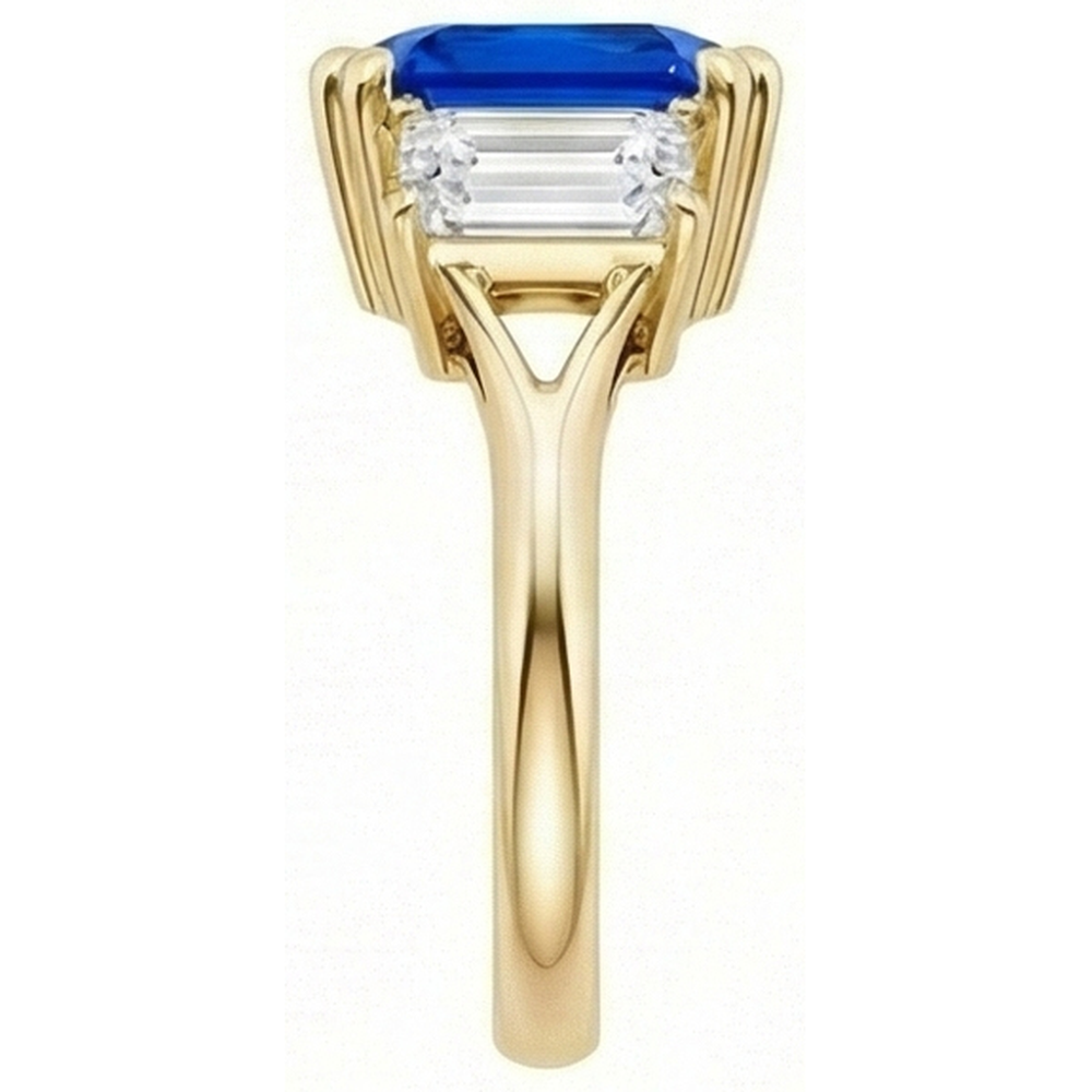 natural radiant sapphire 2ct ring top view