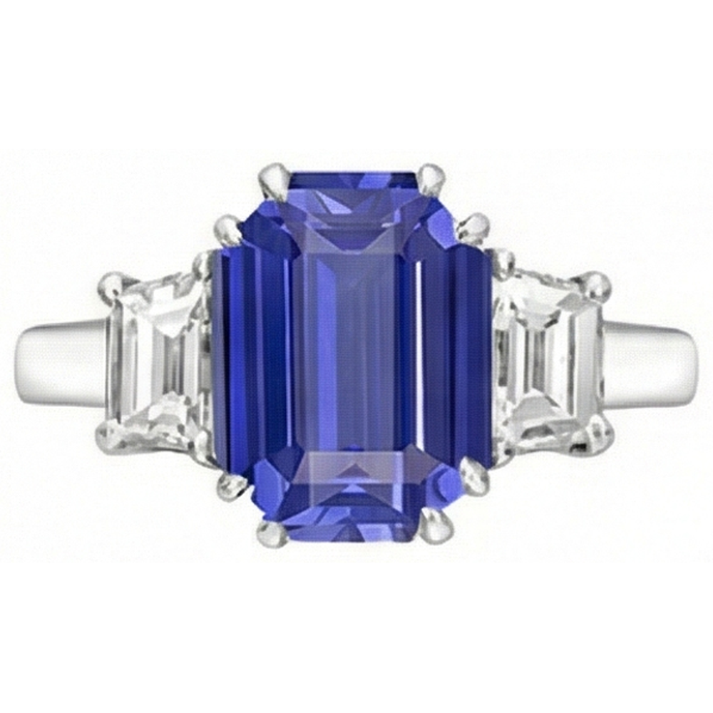 natural emerald sapphire 3ct ring side angle