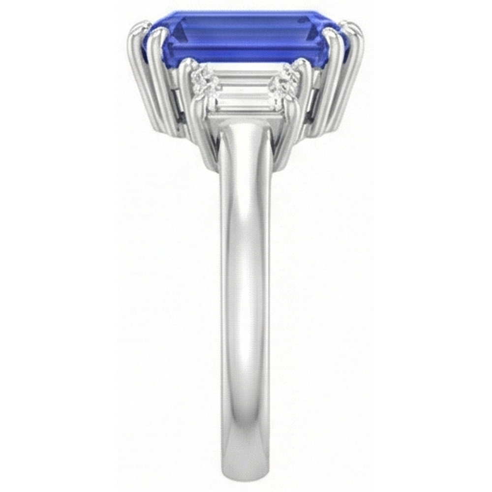 natural emerald sapphire 3ct ring top view