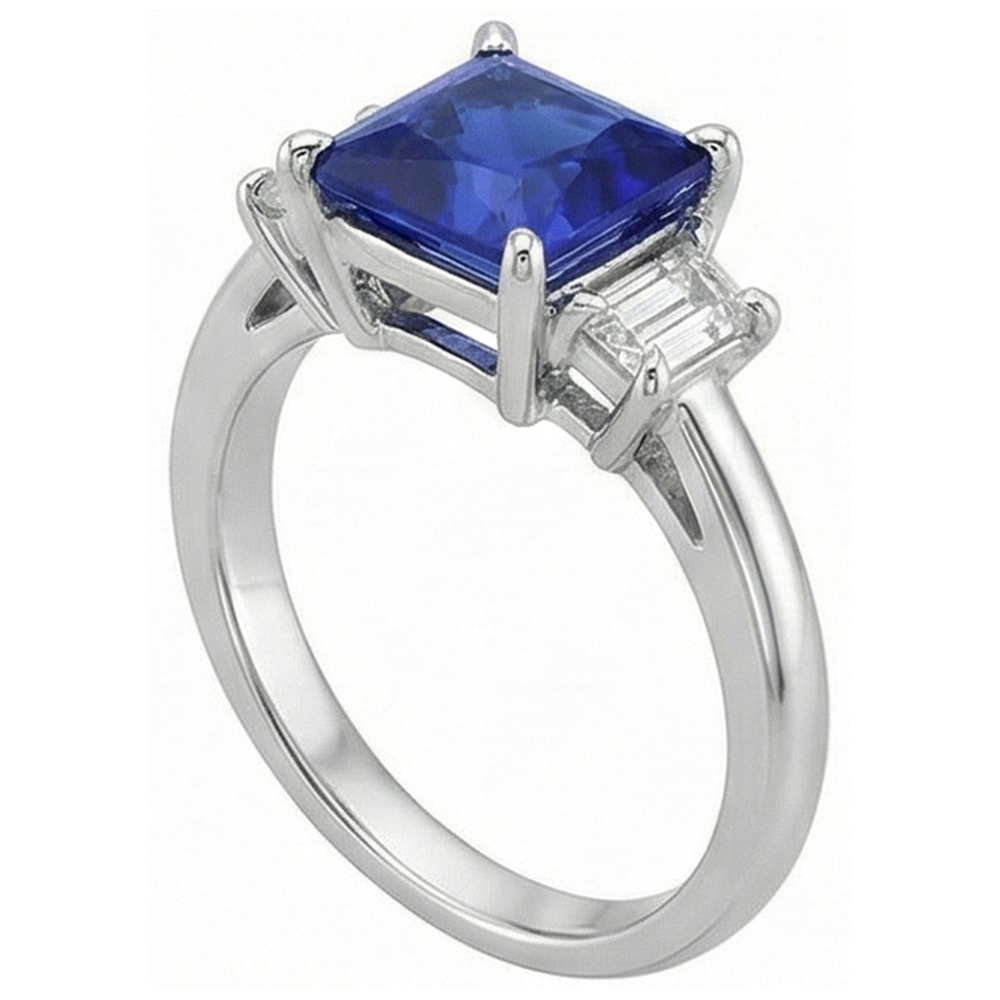 natural princess sapphire 4ct ring top view