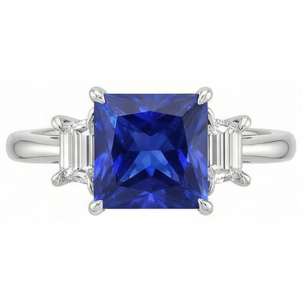 natural princess sapphire 4ct ring close up detail