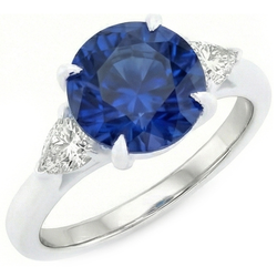 Natural Sapphire Ring 2.50ct - White Gold 14K