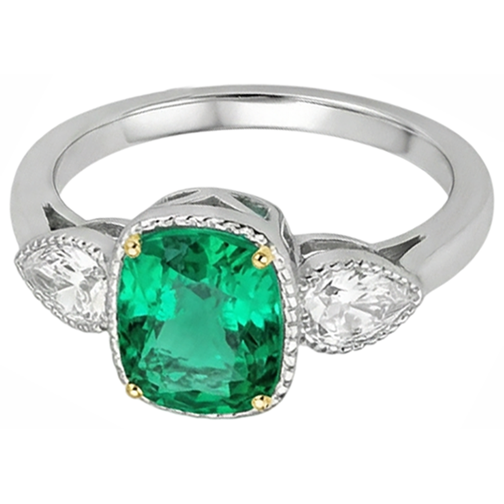 Handcrafted Precious Stone Ring 1.50 ct – angle view