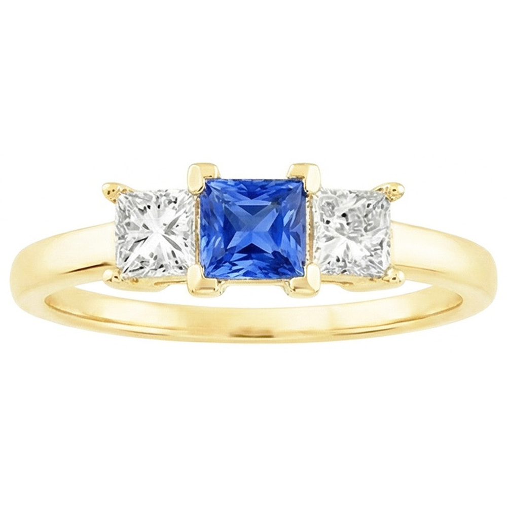 natural round sapphire 2ct ring side angle