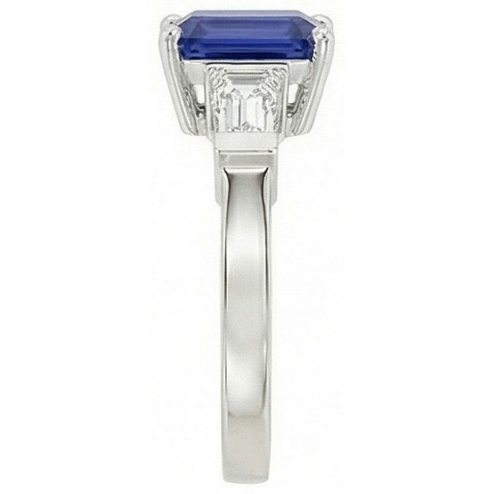 natural emerald sapphire 2.50ct ring profile view