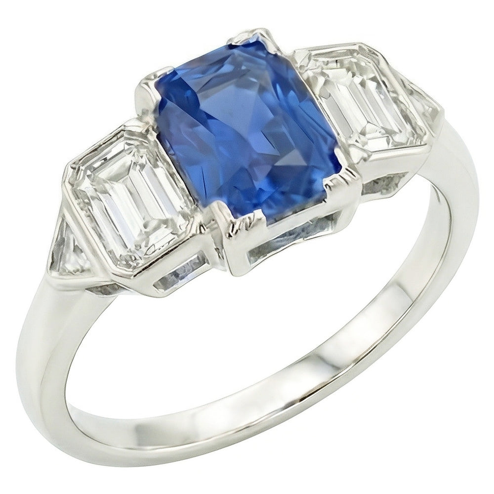 3 Stone Natural Earth Mined Diamond ( Not Lab Grown ) Jewelry Bezel Set Emeralds Gold Sapphire Ri...