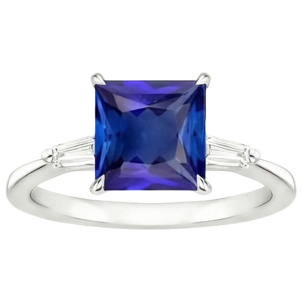 natural princess sapphire 5.50ct ring profile view