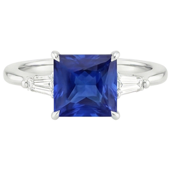 Natural Sapphire Ring 5.50ct - White Gold 14K