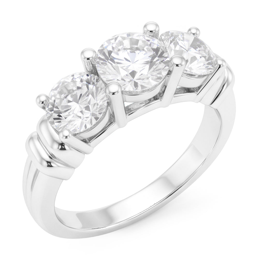3 Stone Natural Earth Mined Diamond ( Not Lab Grown ) Ring Real