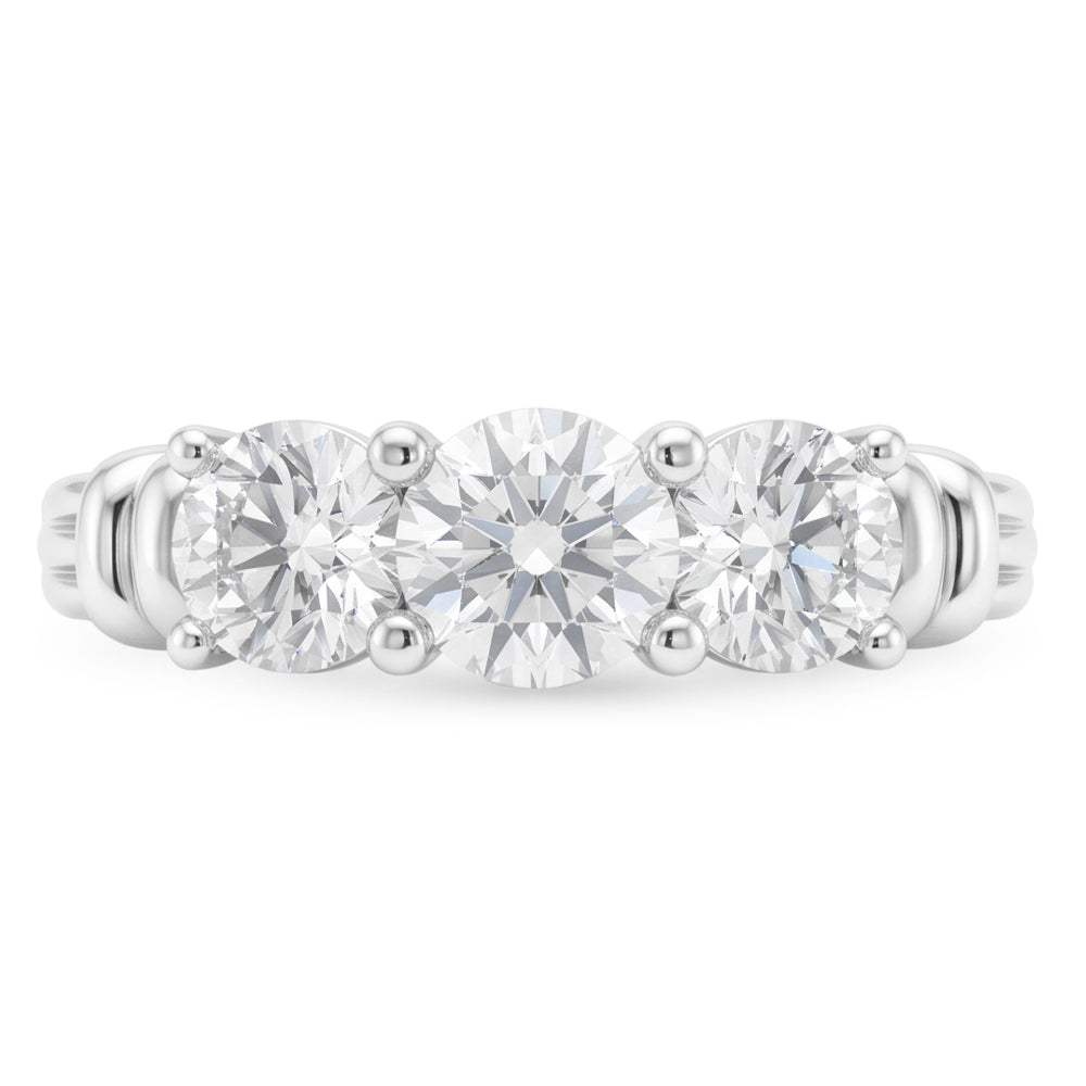 3 Stone Natural Earth Mined Diamond ( Not Lab Grown ) Ring Real