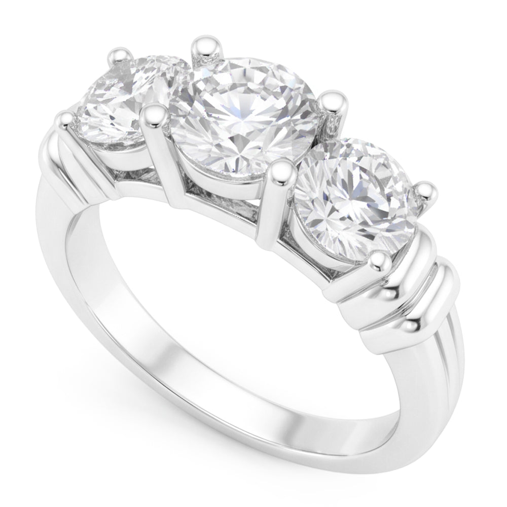 3 Stone Natural Earth Mined Diamond ( Not Lab Grown ) Ring Real