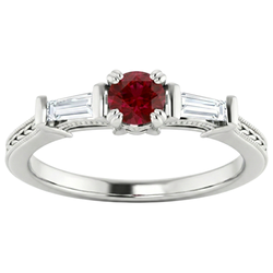 Natural Ruby Ring 2ct - White Gold 14K