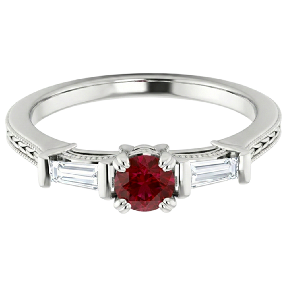 natural round ruby 2ct ring side angle