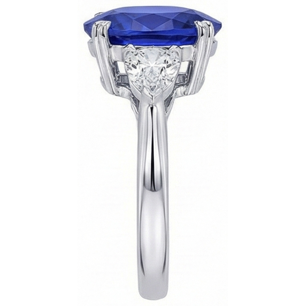 natural oval sapphire 4.50ct ring side angle