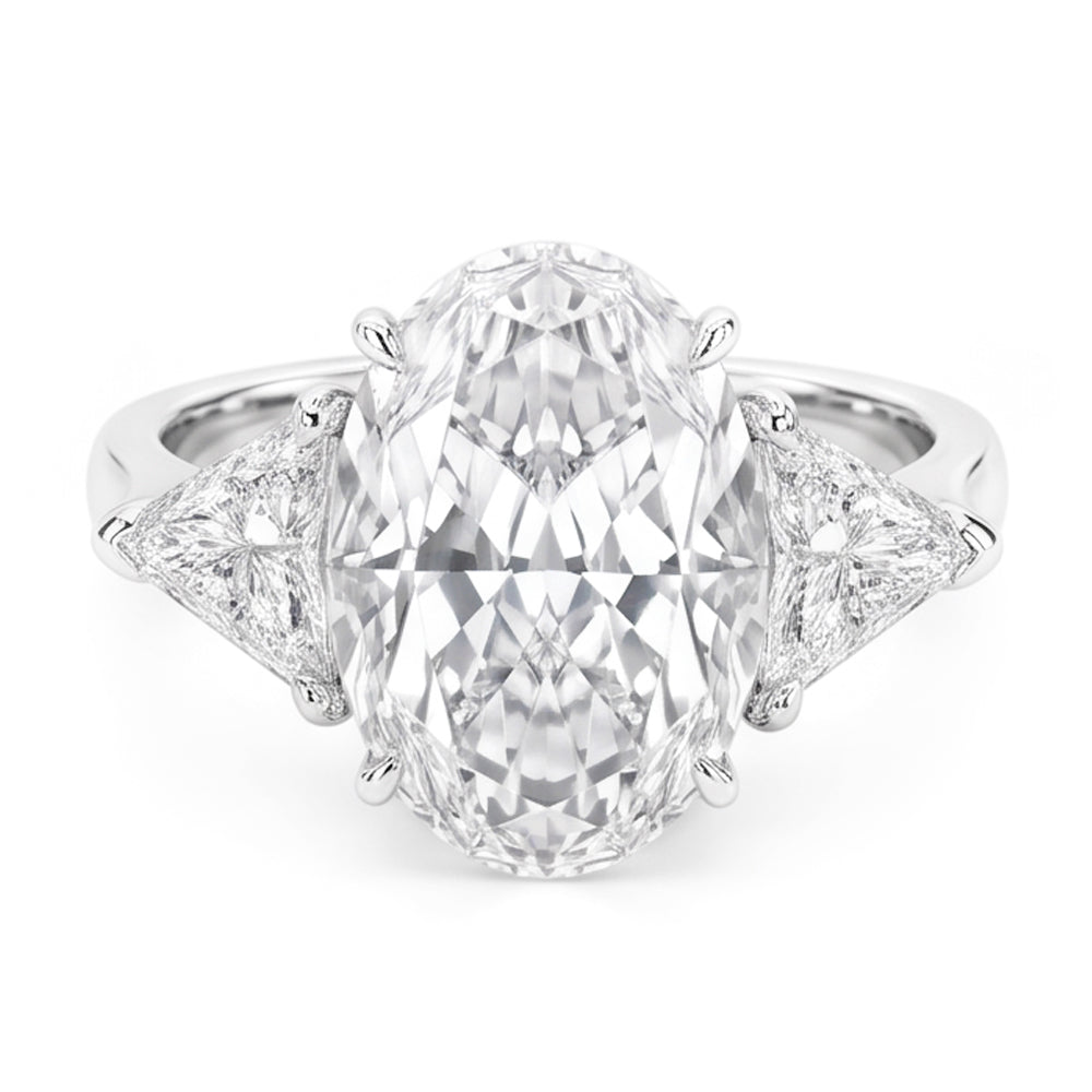 3 Stone Real Natural Earth Mined Diamond ( Not Lab Grown ) Engagement Ring 8 Carats