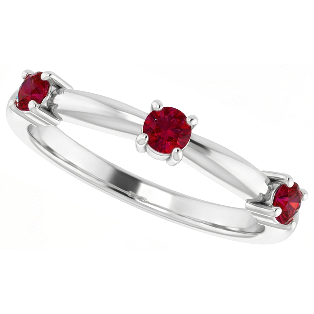 natural round ruby 1ct ring top view