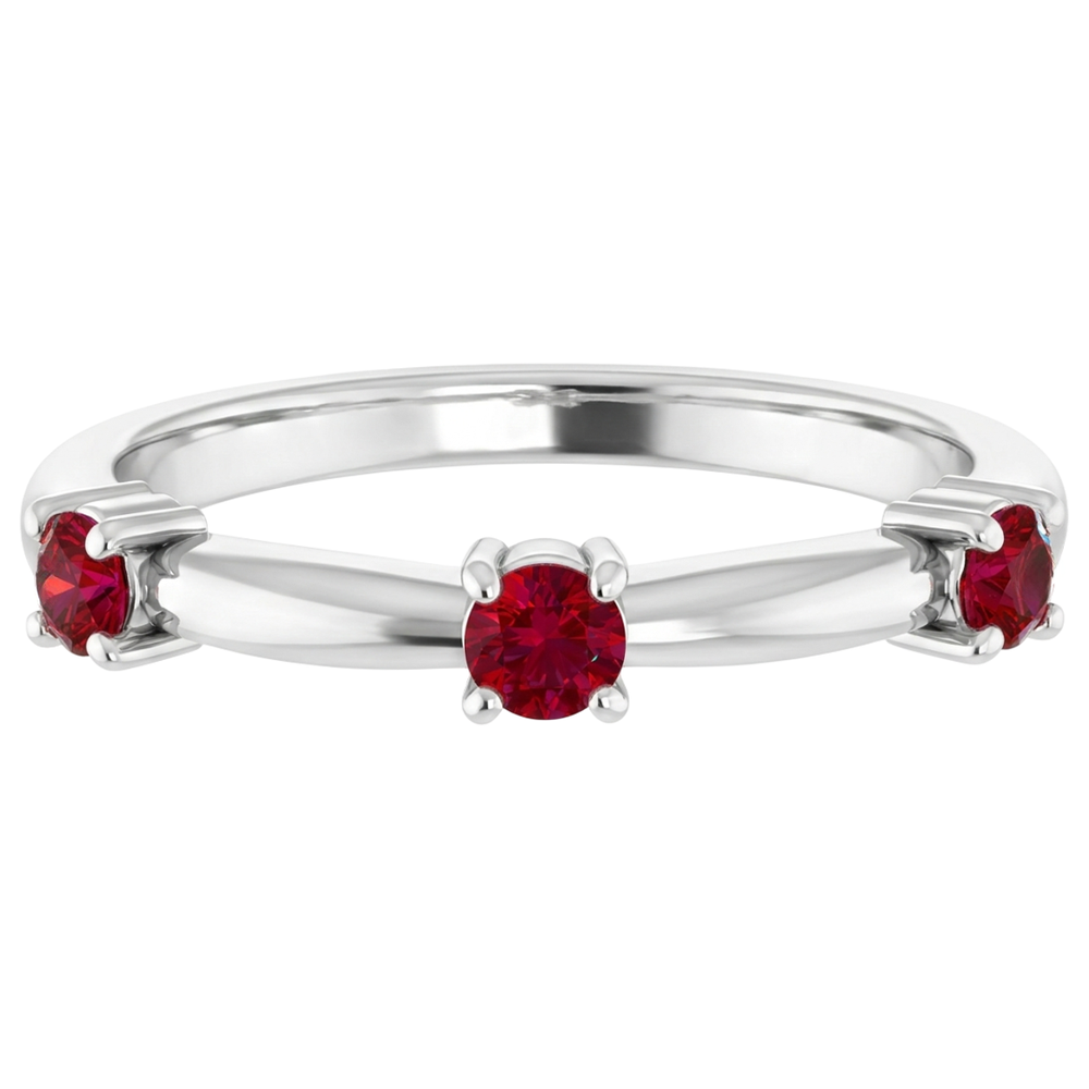 natural round ruby 1ct ring on white background