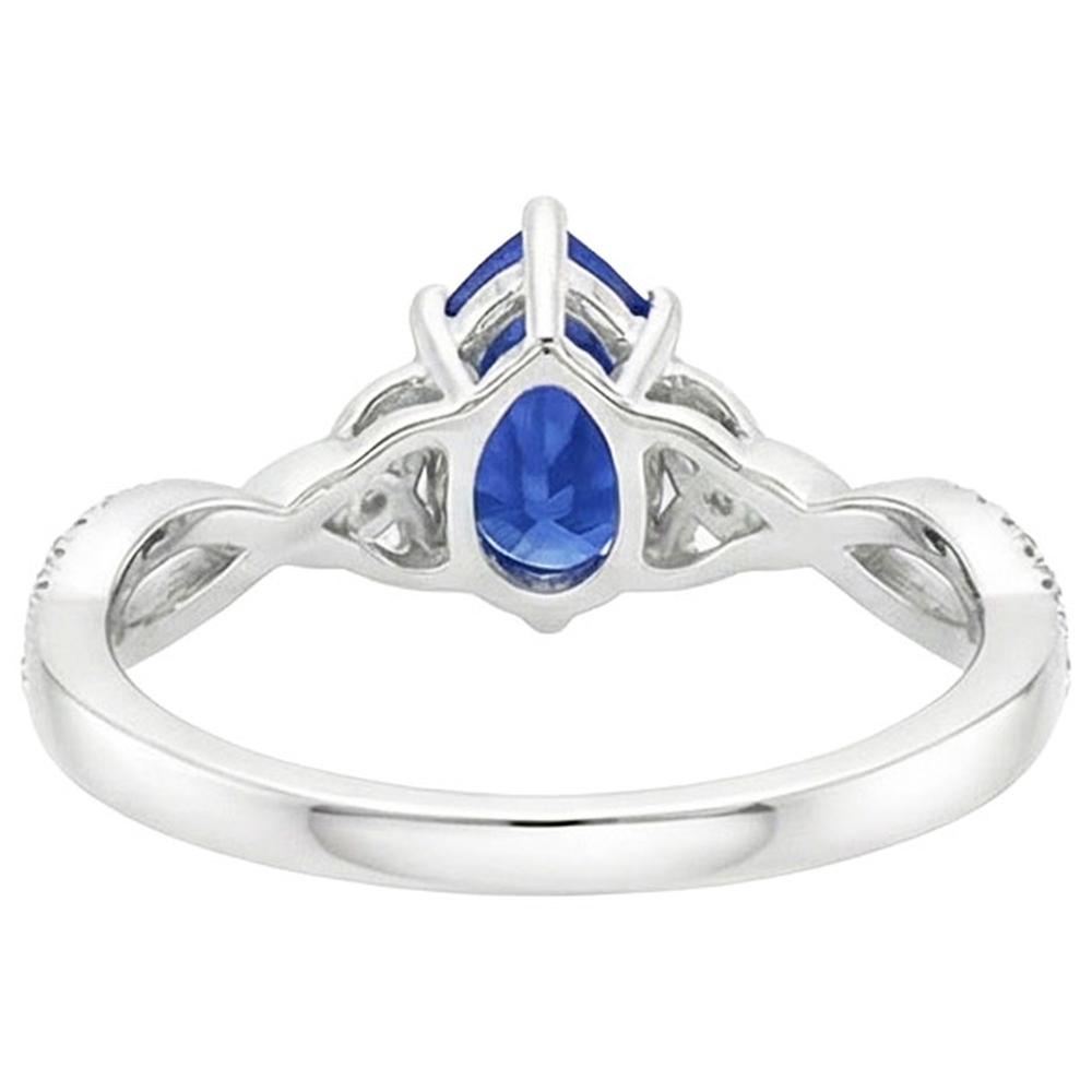 3 Stone Ring Ceylon Sapphire & Round Natural Earth Mined Diamond ( Not Lab Grown ) Accents 3.75 Carats