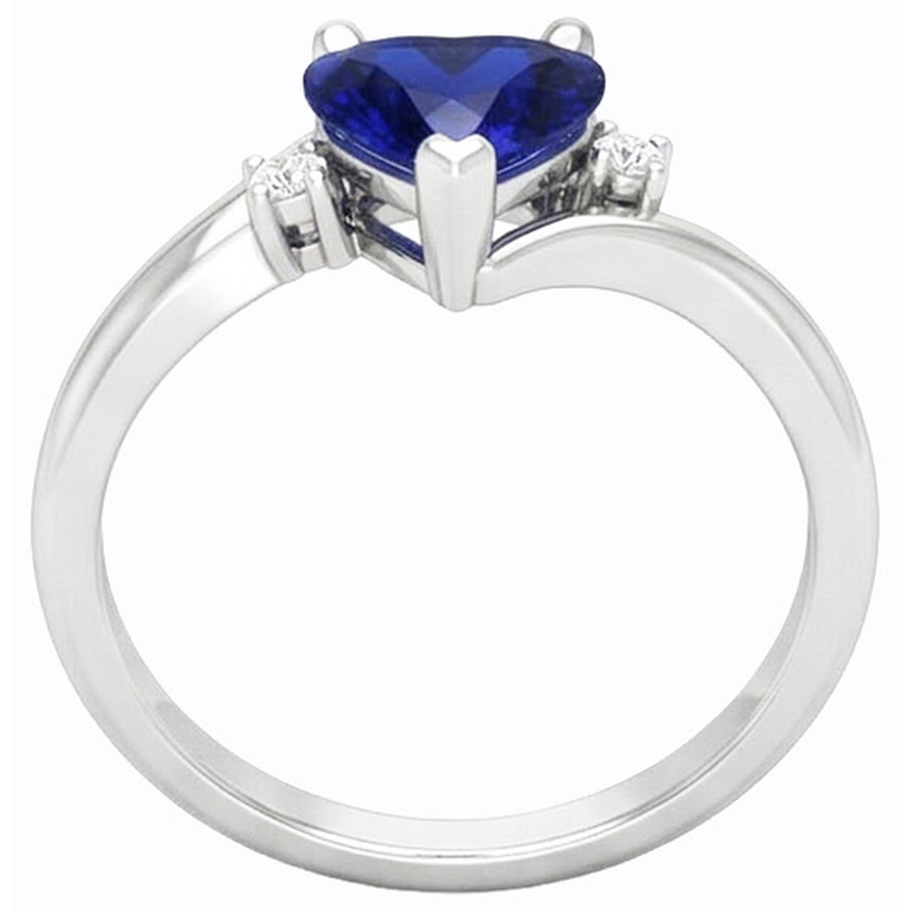 natural round sapphire 1.75ct ring top view
