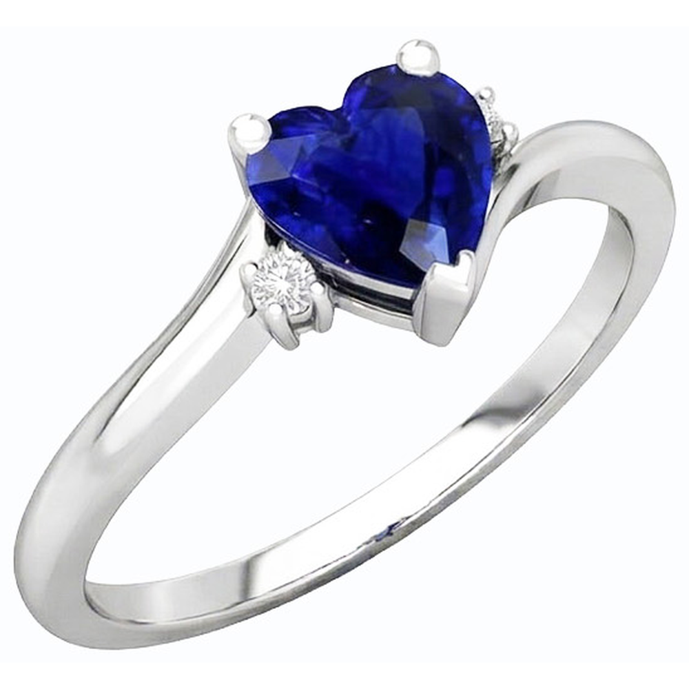 natural round sapphire 1.75ct ring front view