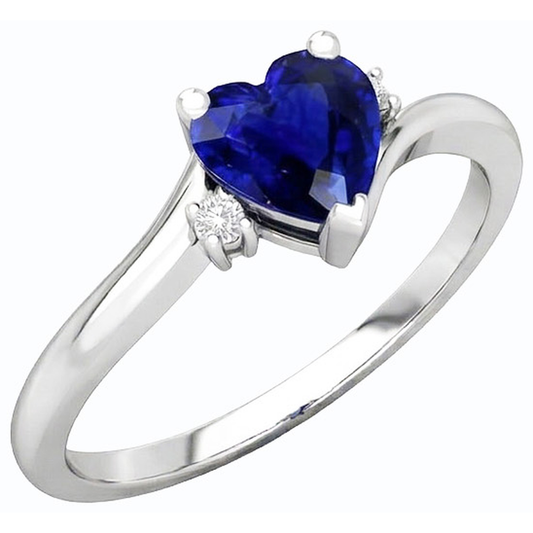 natural round sapphire 1.75ct ring front view