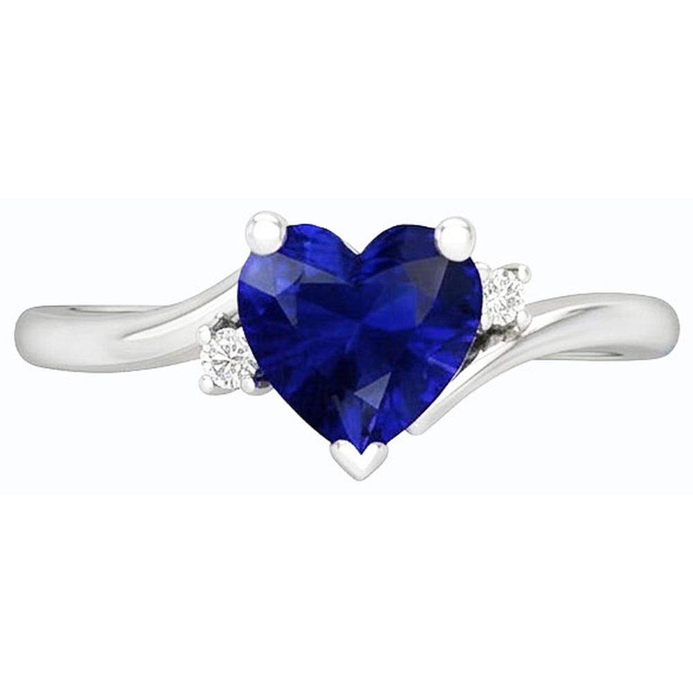 natural round sapphire 1.75ct ring side angle