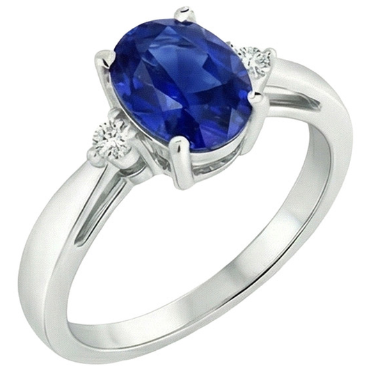 natural round sapphire 4.75ct ring close up detail