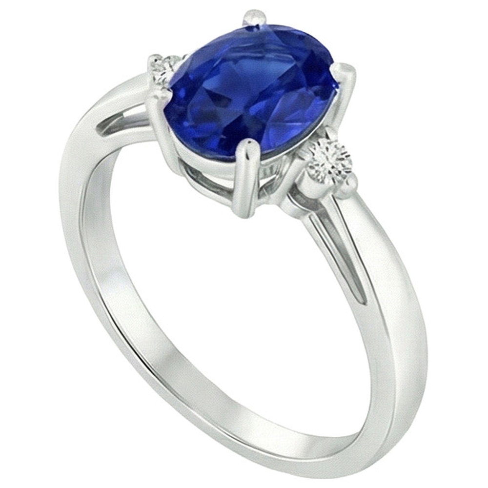 natural round sapphire 4.75ct ring top view