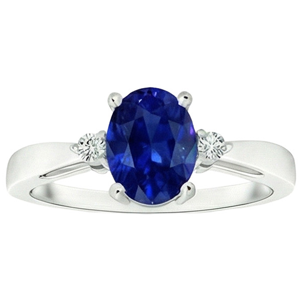 natural round sapphire 4.75ct ring side angle