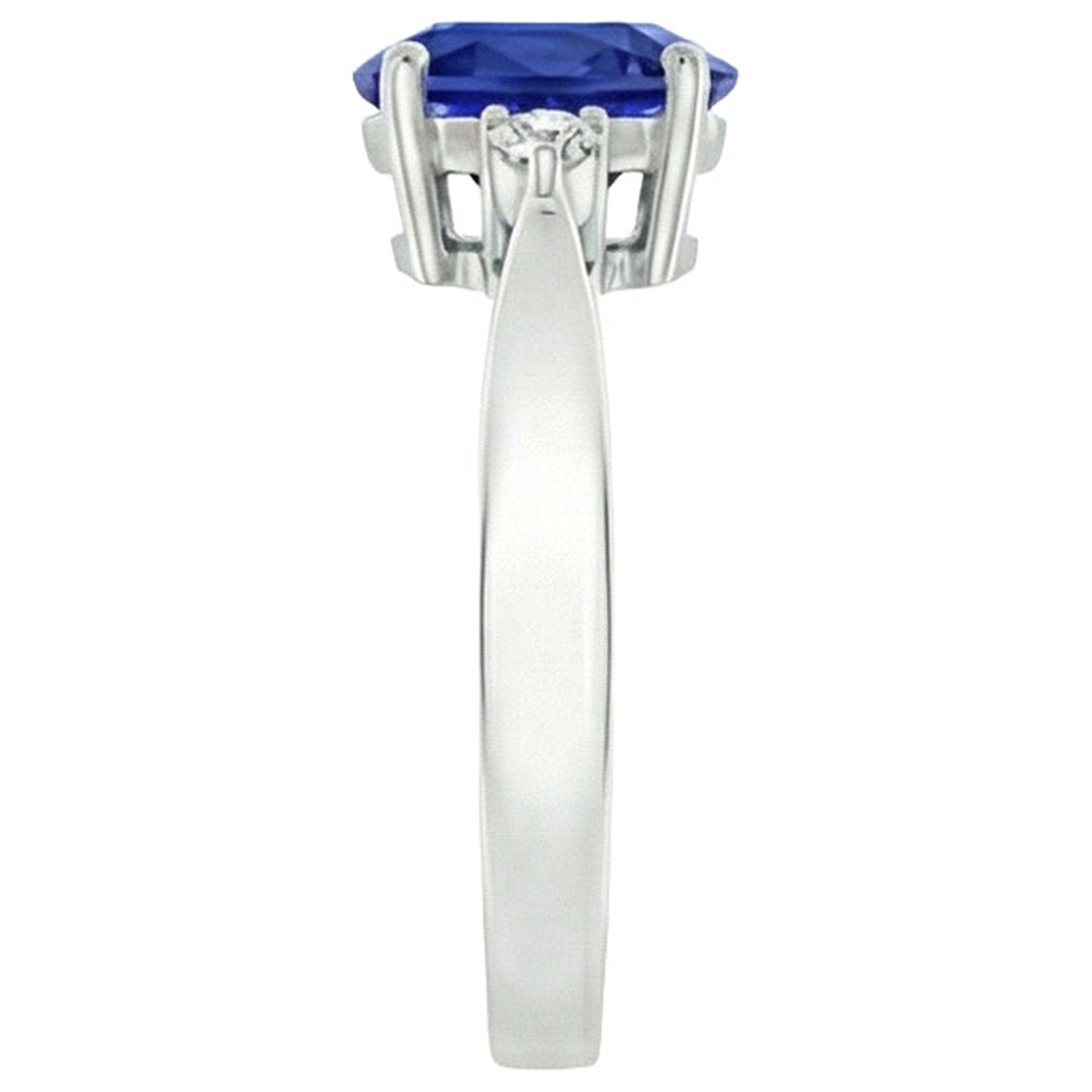 natural round sapphire 4.75ct ring profile view