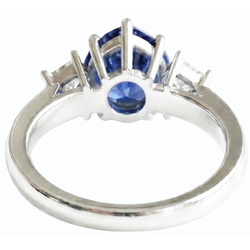 Natural Sapphire Ring 3ct - White Gold 14K
