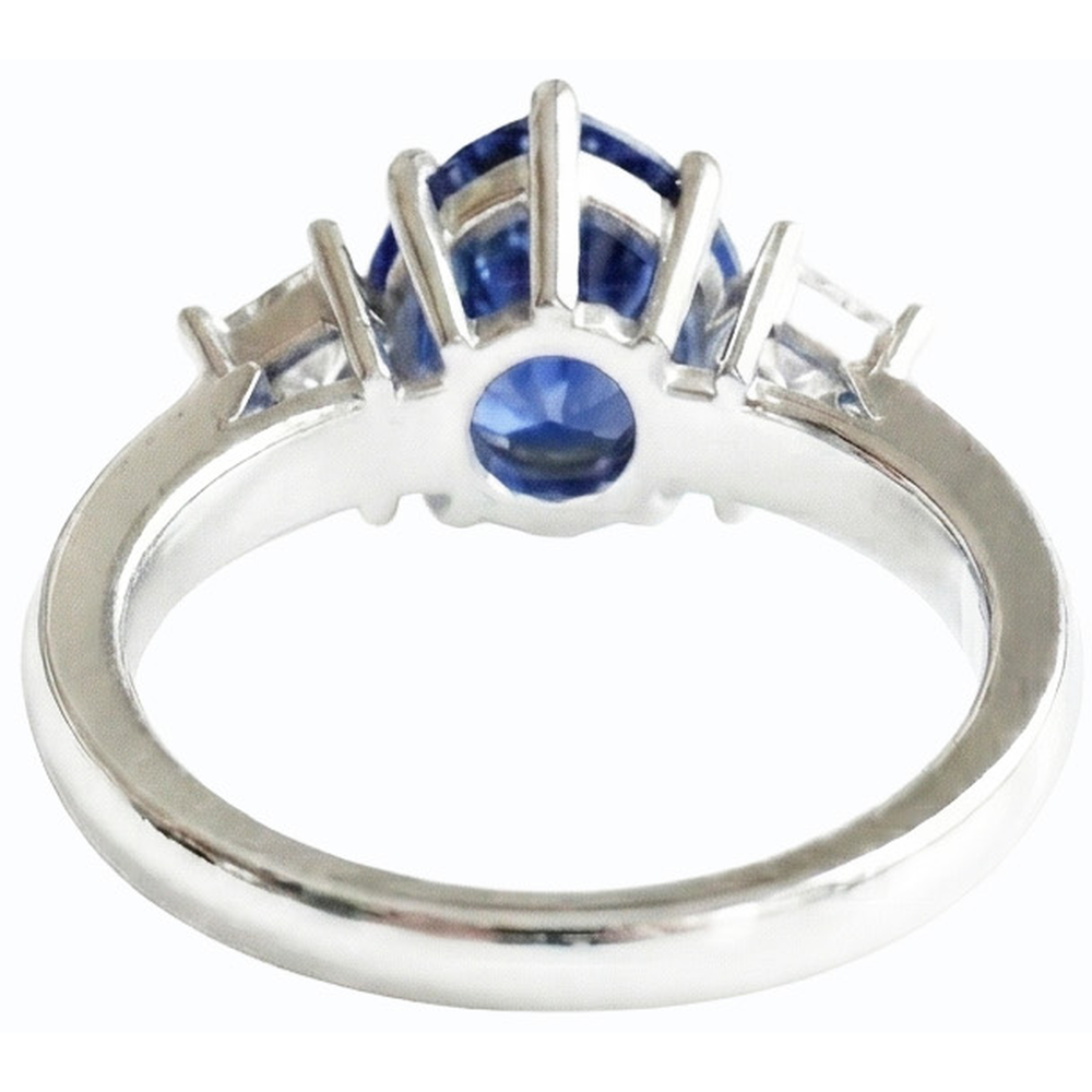 natural princess sapphire 3ct ring front view
