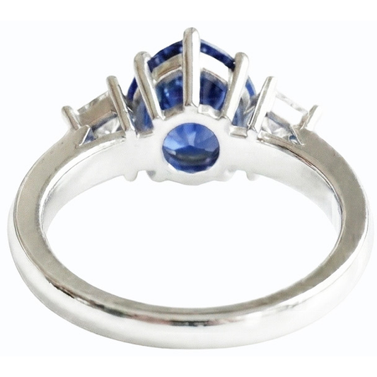 natural princess sapphire 3ct ring front view