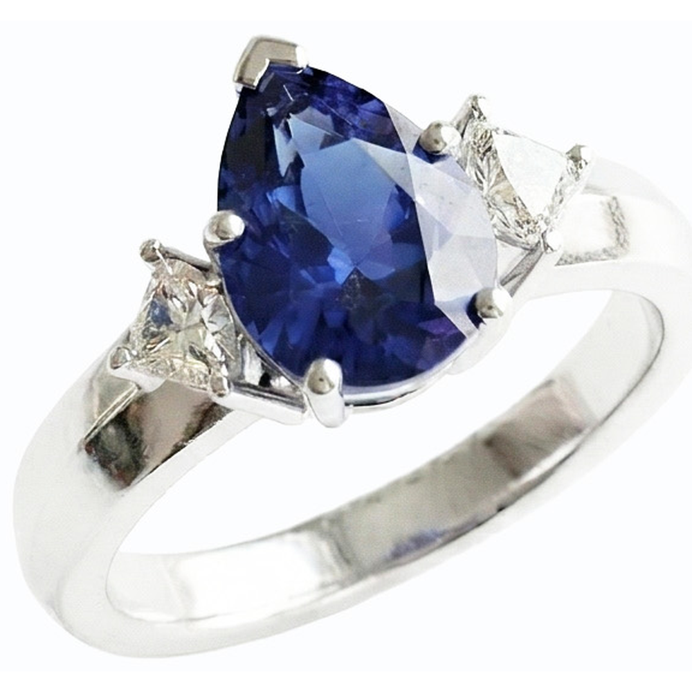 natural princess sapphire 3ct ring side angle
