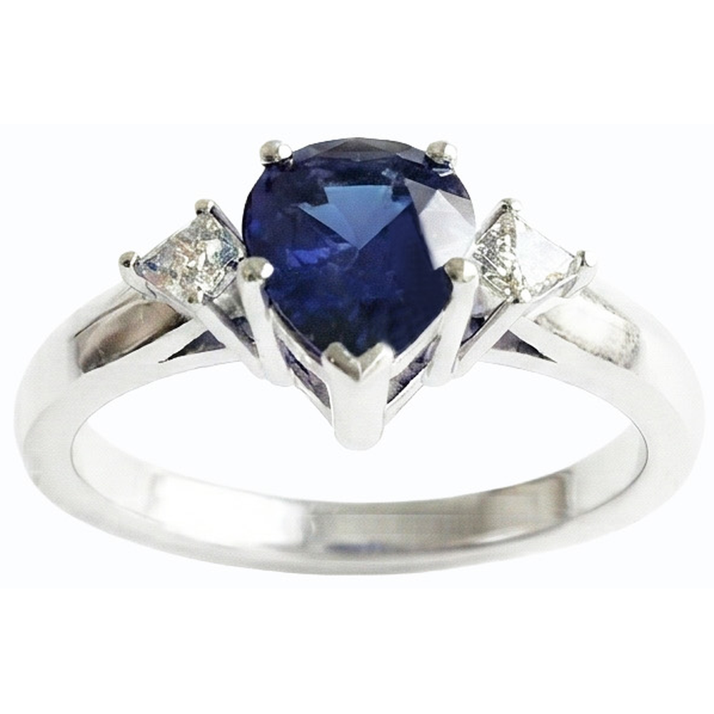 natural princess sapphire 3ct ring close up detail