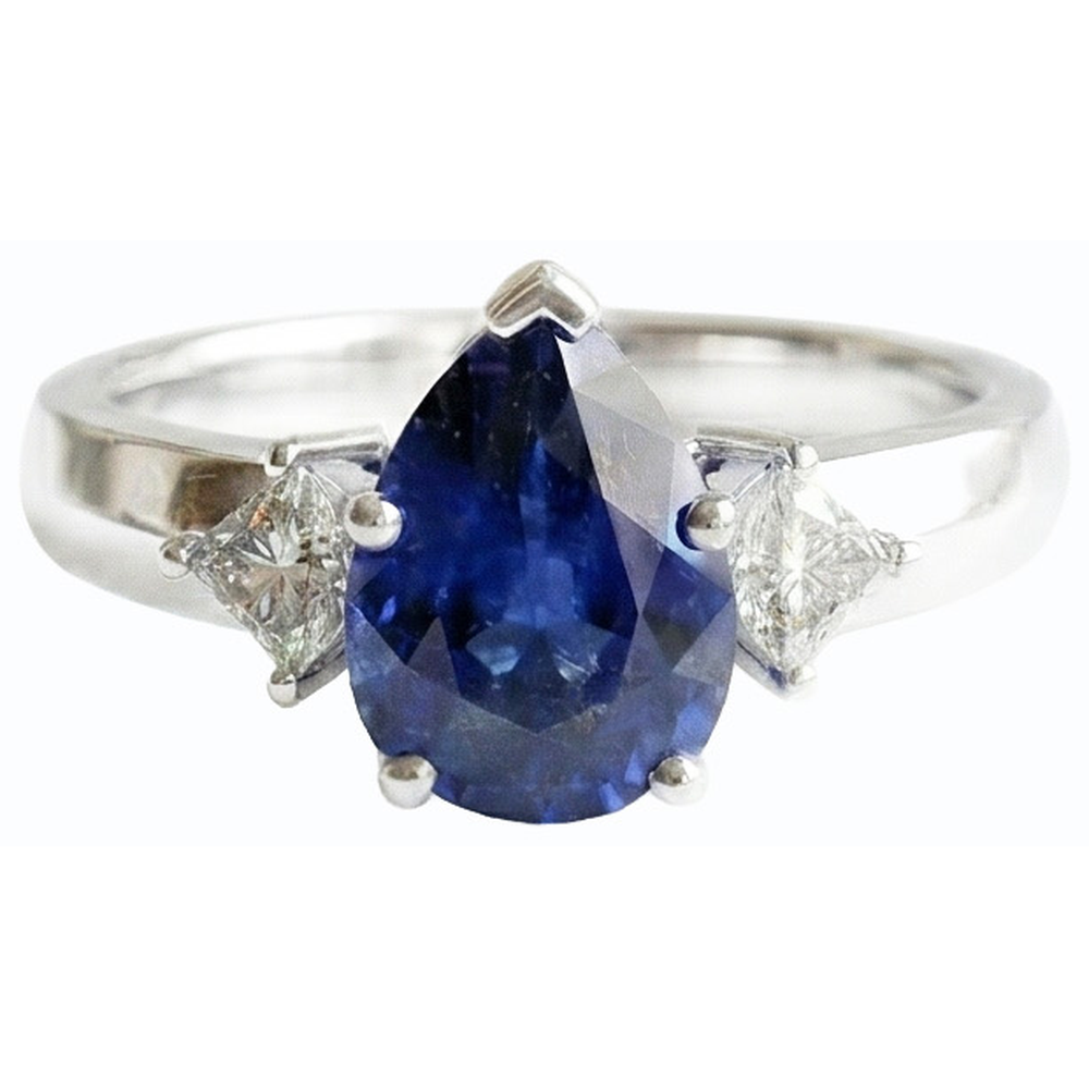 natural princess sapphire 3ct ring top view